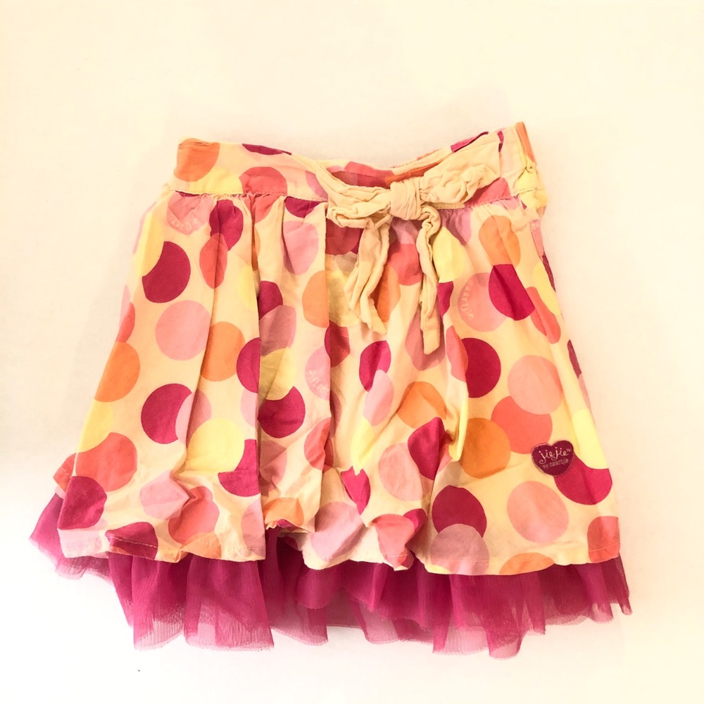 Naartjie Pink/Orange Polka dot Tulle Trimmed Skirt